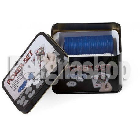 JUEGO MINI POKER SET con un mazzo carte da poker e 50 fiches