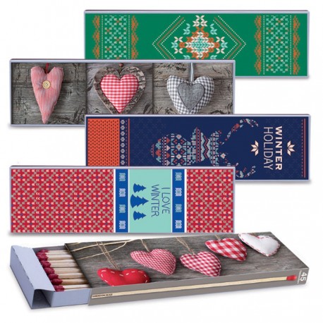 Fiammiferi Fiammino Caminetto Love Winter - Box da 12 scatoline