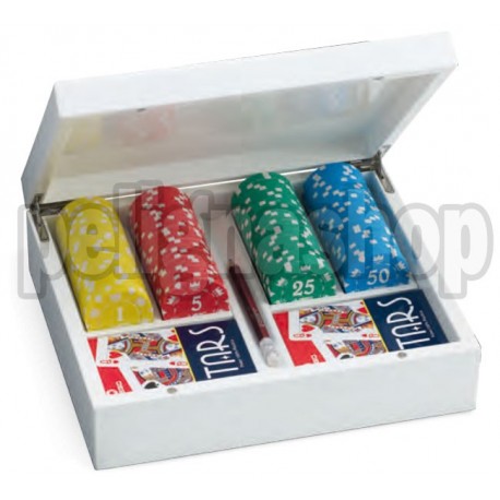 Confezione in legno laccato con 100 FICHES da 11,5 gr JUEGO GINEVRA