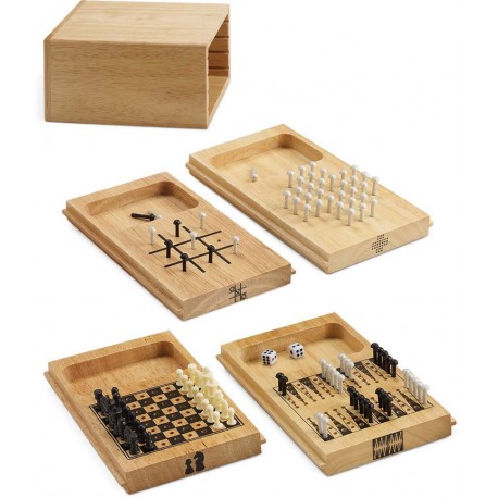 Game Set 4 in 1 Scacchi Tris Backgammon Solitario