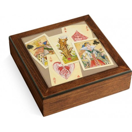 Scatola in legno Poker set Royale Navarra carte fiches