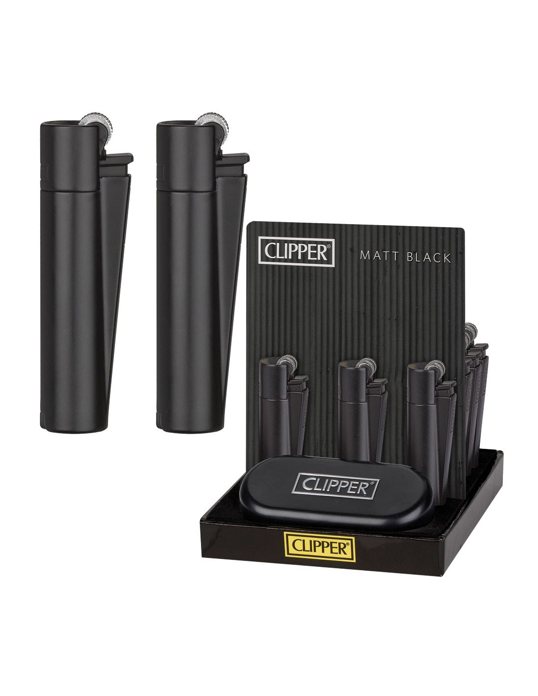 Accendino Clipper Large Metal MATT BLACK - Accendini Clipper