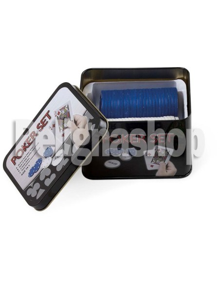 JUEGO MINI POKER SET con un mazzo carte da poker e 50 fiches
