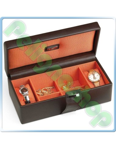 Portaorologi Portagioie in ecopelle marrone ORIENT idea regalo