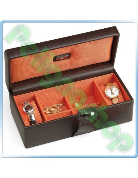 Portaorologi Portagioie in ecopelle marrone ORIENT idea regalo
