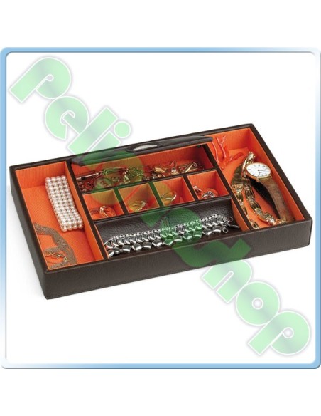 Portagioie in ecopelle marrone ORIENT idea regalo