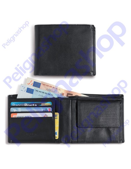 Portafoglio orizzontale in pelle EGOIST con tasche portamonete