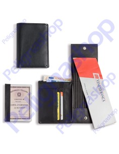 Portafoglio verticale in pelle EGOIST con scomparti