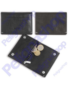 Portacarte portamonete in pelle EGOIST con clip e cerniera