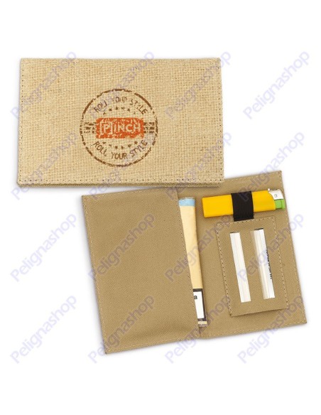 Portatabacco PINCH JUTA in fibra di iuta porta cartine e accendino