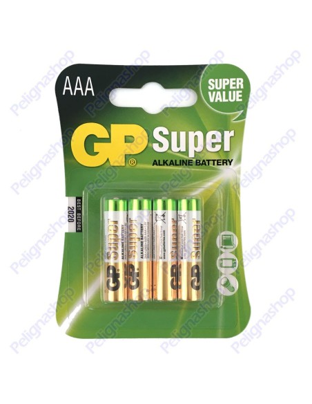 GP SUPER Mini Stilo Pile AAA 24A LR03 1 Blister da 2 batterie alcaline