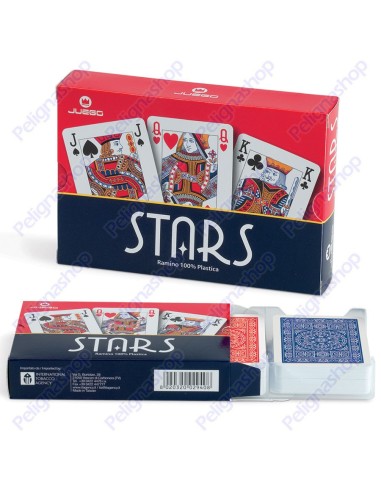 Juego Ramino Stars - 2 Mazzi di carte da Ramino in plastica