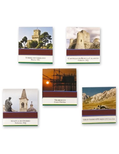 Fiammiferi minerva "Scopri e Vivi l'Abruzzo" - Box da 50 scatoline da 20