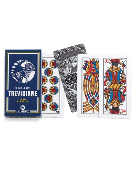 Mazzo di Carte da gioco Juego Trevigiane 52 100% plastica