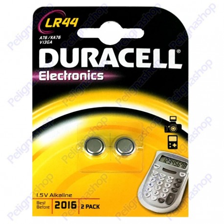 Duracell Alcalina LR44 A76 V13GA Pile 1,5V - Blister 2 Batterie