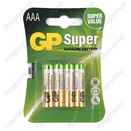 GP SUPER Mini Stilo Pile AAA 24A LR03 1 Blister da 2 batterie alcaline