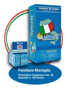Fiammiferi Familiari Marsiglia - 1 Box da 50 scatoline da 100 fiammiferi