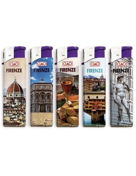 Ciao Piezo Large Firenze - Box da 50 Accendini