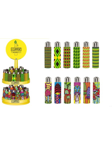 Accendino Clipper Pop Large Fantasia JAMAICA MUSH - Accendini Clipper