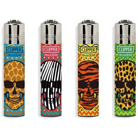 Clipper Micro Wild Skulls - 4 Accendini