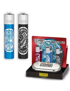Accendino Clipper Large Metal SAMURAI - Box Regalo