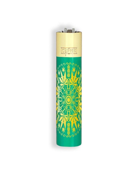 Accendino Clipper Large Metal WEED MANDALA - Box Regalo
