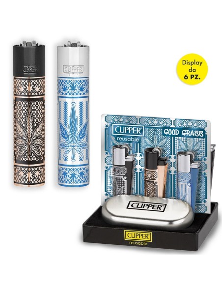 Accendino Clipper Large Metal GOOD GRASS - Box Regalo