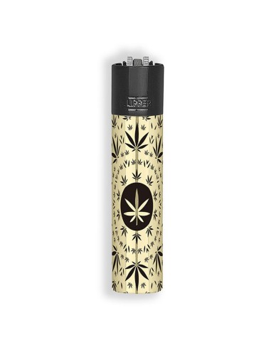 Accendino Clipper Large Metal WEED PATTERN - Box Regalo