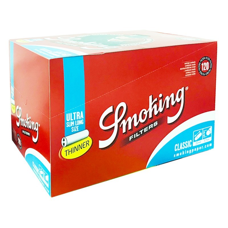 Smoking Ultra Slim 5,7mm Long Size Box da 30 Bustine da 120 Filtri